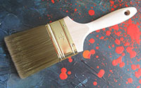 Paint Brush and Paint Spatter with Paint Additive